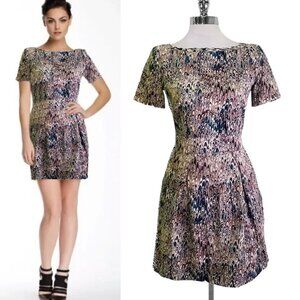 French Connection Abstract Print Fit & Flare Mini Dress